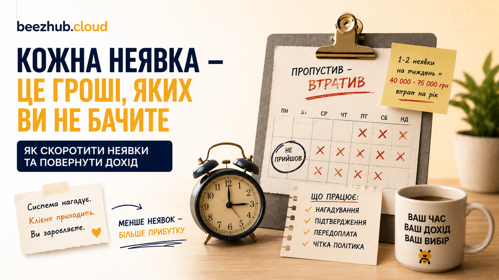 Чому клієнти не приходять на запланований візит? Реальна вартість неявок і як їх уникнути
